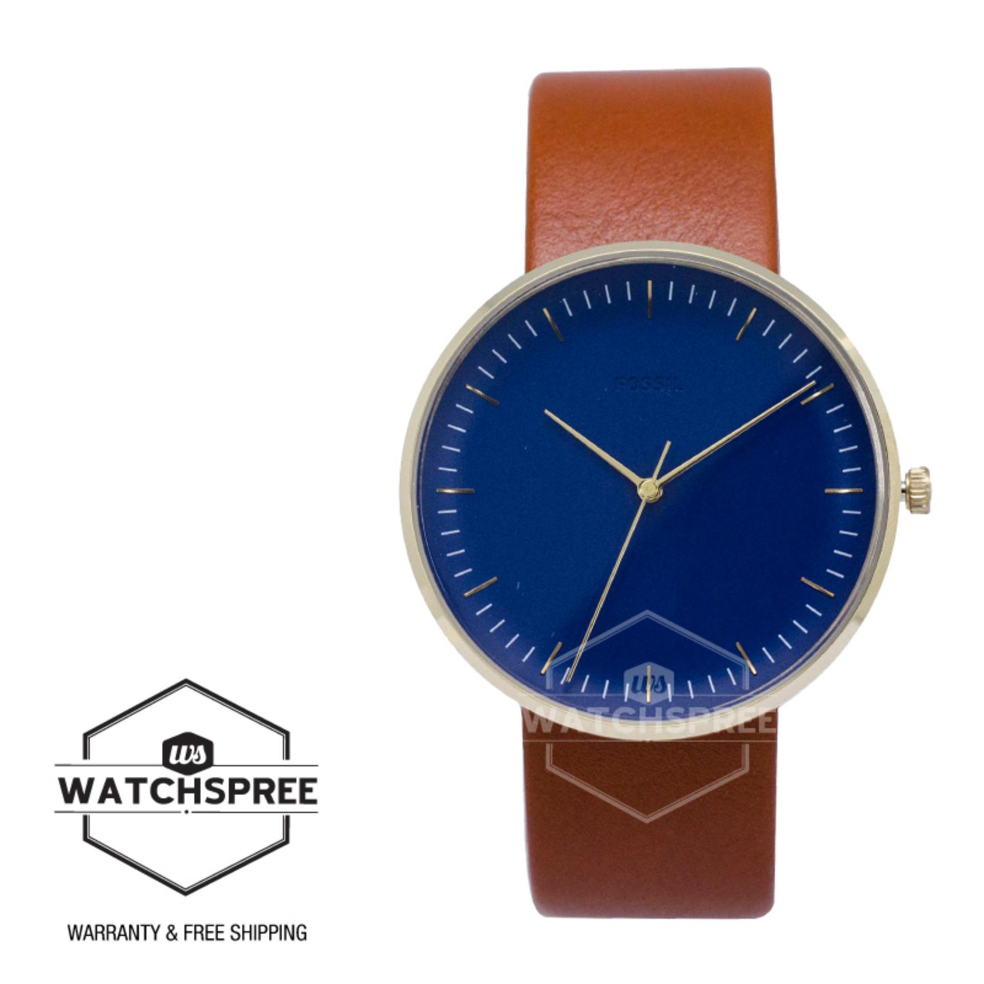 [Watchspree] Fossil Men's Essentialist Three-Hand Brown Luggage Watch FS5473