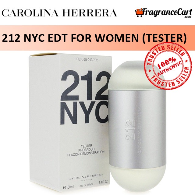 Carolina Herrera 212 NYC EDT for Women (100ml Tester) Eau de Toilette CH New York City Silver [Brand New 100% Authentic Perfume/Fragrance]