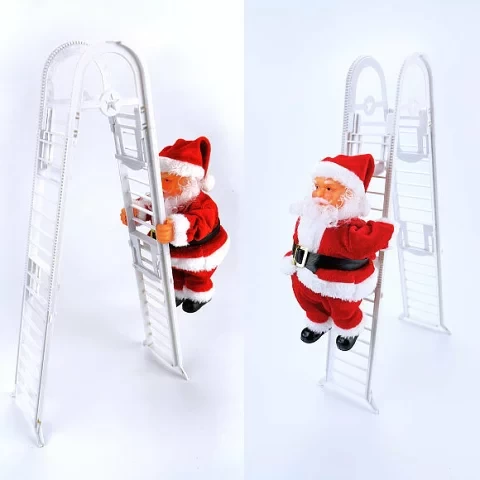 Christmas Moving Ladder Santa Arch 1185 Christmas Goods Santa Toy Ornament Cute Doll Stuffed Toy Moving Ornament Party