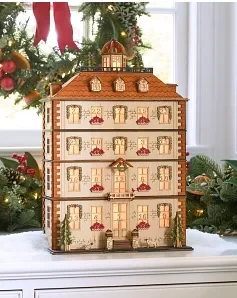 Lit Wooden Christmas Advent Calendars （Design Olde Manor）
