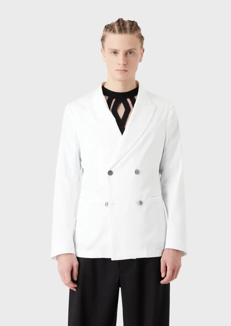DOUBLE BREASTED COTTON BLAZER