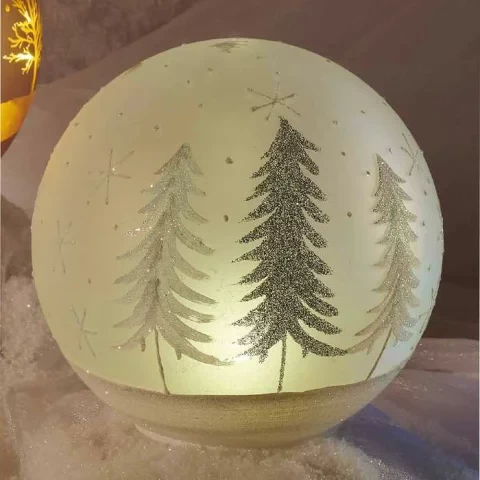 Glass Ball Light Stand White 1 piece An elegant light object for adults.  Christmas decorations decorations objects ornaments Christmas