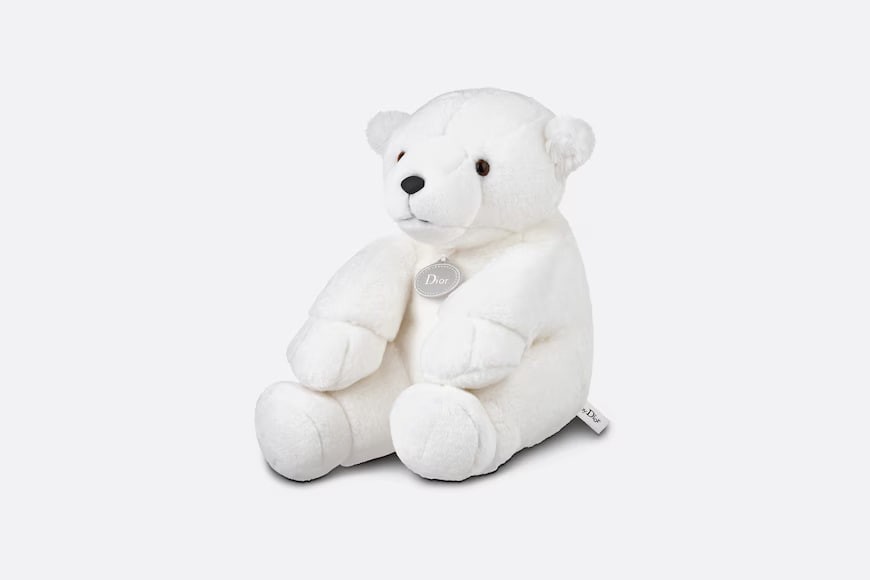 Teddy bear.  White artificial fur.  Numbering: PIBPPEL01O_Y001