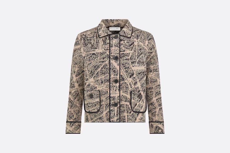 Short-body coat.  Beige and Black Science and Technology Organization Plan de Paris project.  Numbering: 324V53AM505_X1830