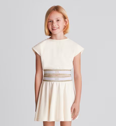 Children's sleeveless short T-shirt.  Ivory cotton mixed wool grabber.  Numbering: 3SBM13TEEV_Y010