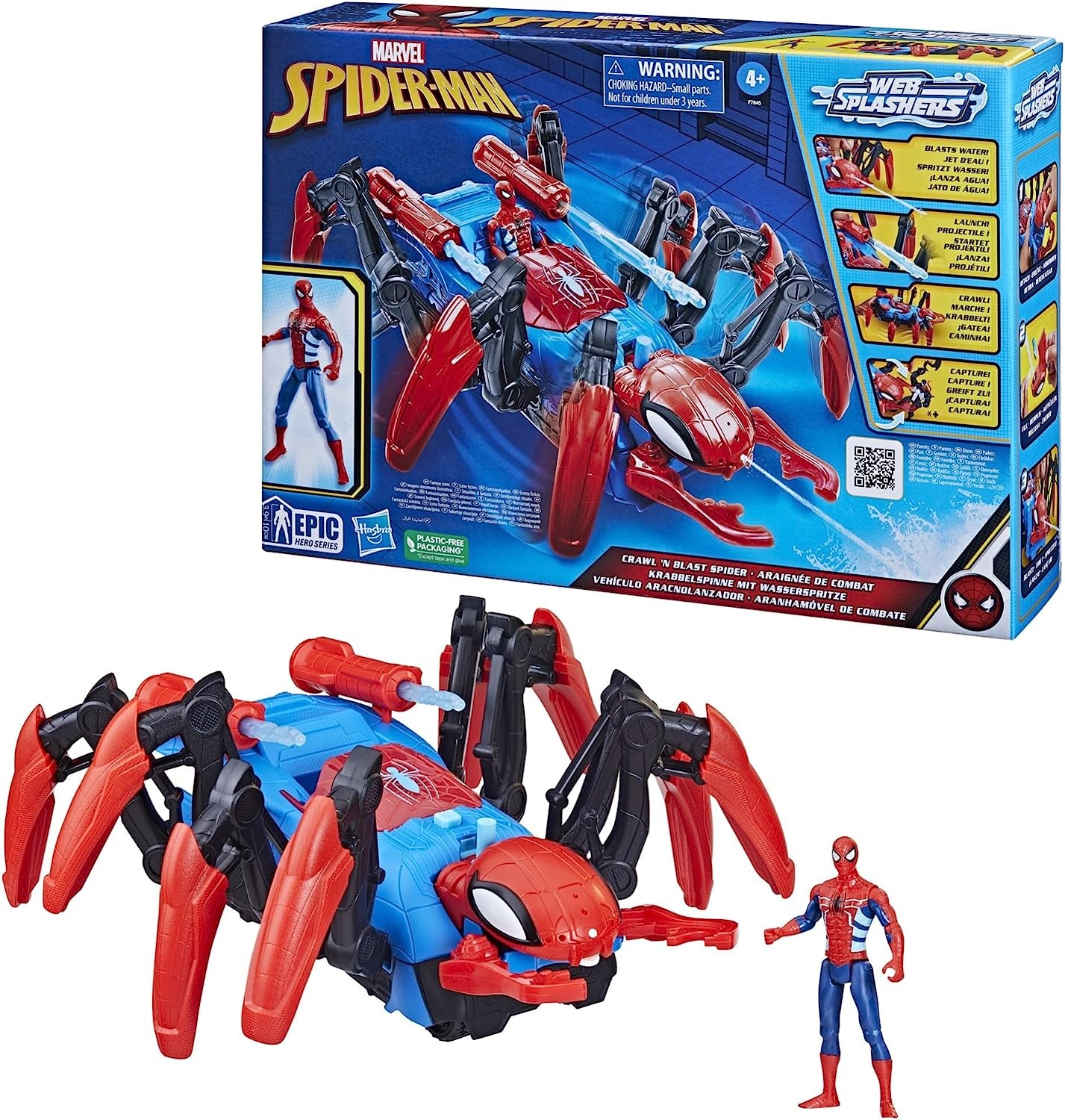 MARVEL Marvel Epic Hero Series Web Splashers Spider-Man Crawl & Blast Spider F7845 Genuine