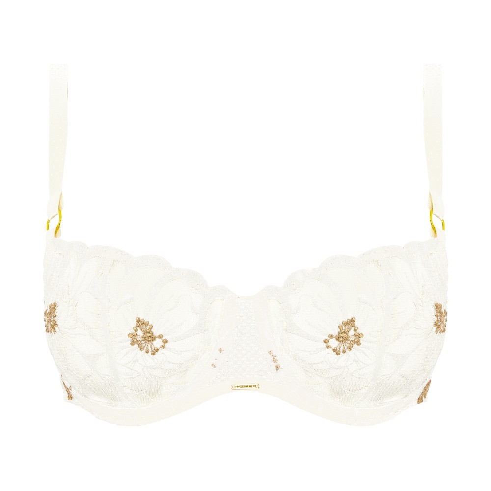 【Fleurs】1/2 Mesh Unlined Underwear>BCD Cup>Platinum (12M5_BJ)【Chantelle】