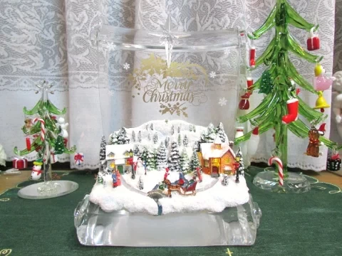 Christmas Figurine Present Gift Present LED Light Warm Christmas Interior Figurine