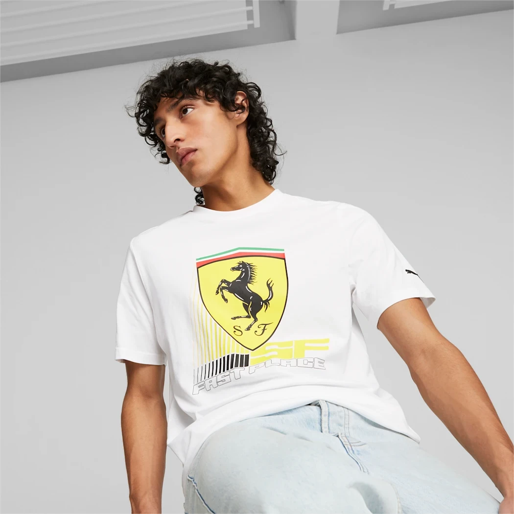 Scuderia Ferrari Race Colored Big Shield Men's Motorsport Tee