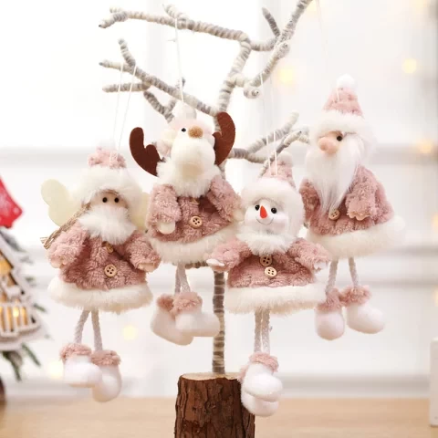 Christmas tree decoration Santa snowman angel angel Tsubasa cute ornament set of 4 stuffed animal toy room decoration Christmas