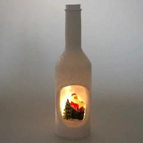 LED Snow Christmas Bottle Santa [Christmas Interior/Christmas Miscellaneous Goods/Winter/Lights]